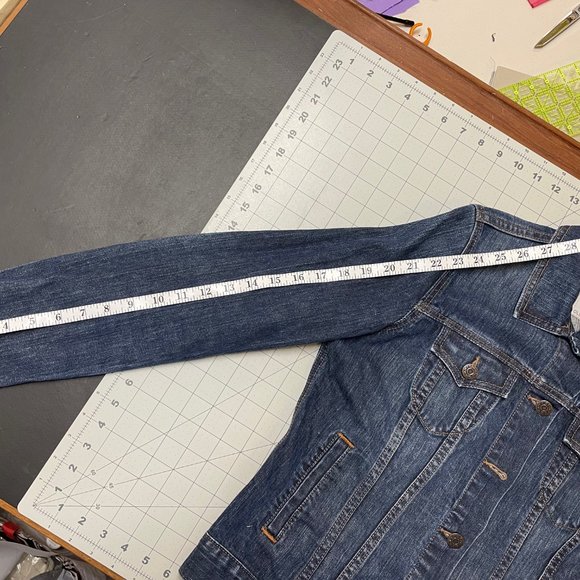 Denim Jacket with Original Patchwork Panel - Picture 12 of 13